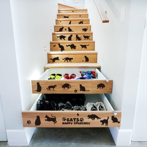 Black Cats Wall Stickers 3D DIY Home Decoration Accessories Vinyl Wall Decals Adesivo De Parede Removable Lovely Cat Home Decor