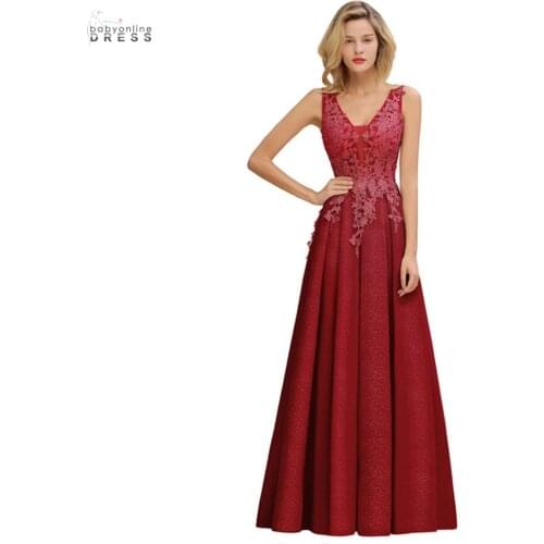 Dusty Rose Lace Prom Dress Long Burgundy Vestido de Festa Sexy Deep V-neck Appliques Evening Prom Gowns Robe de Soiree Longue
