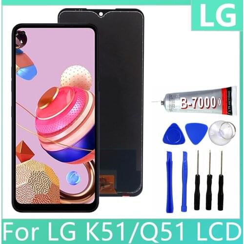 For LG K51/Q51 K500 LCD Display Touch Screen Digitizer Assembly With Frame For LG K51 K500 K500UM LM-K500UM LM-K500UM3