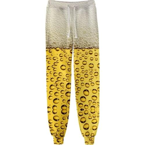 Beer 3D Printed Joggers Sweatpants Fashion Casual Jogging Pants Streetwear HIp Hop Slim Kpop Men/Women Warm Pants Trousers