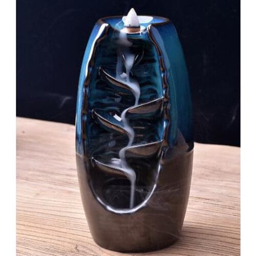 Backflow Incense Burner Waterfall Ceramic Smoke Mountain River Handicraft Incense Censer Holder Home Decor houder With 20 Cones