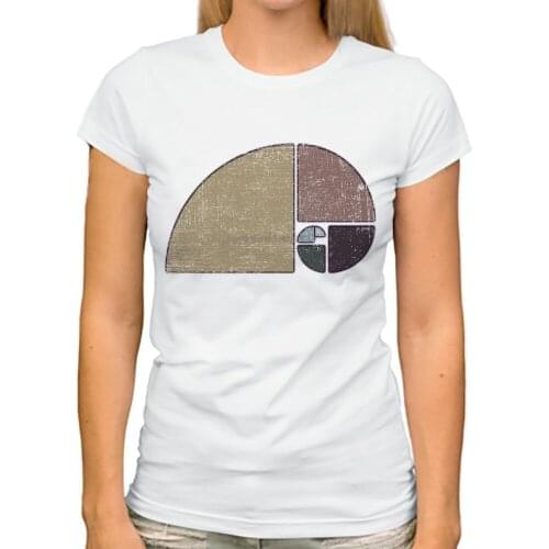 JOLLYPEACH Distressed Geometric Fibonacci Spiral funny tshirt women summer new white casual short sleeve femme t shirt