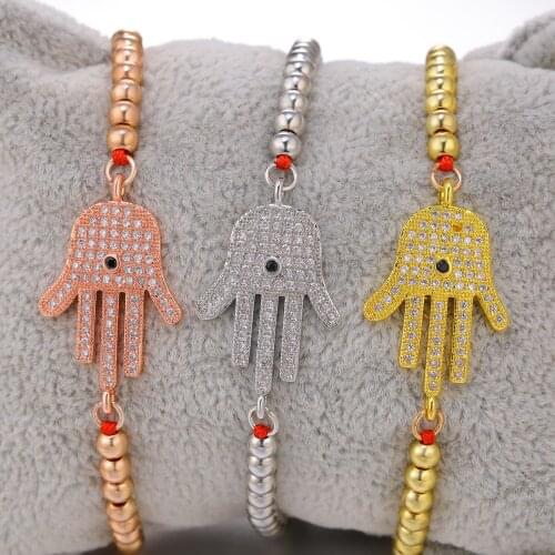 JUWANG New Fashion DIY Cubic Zirconia Hand Shape Charm Bracelet Bangles Jewelry 37 Kinds Cooper Link Chain Bracelets For Woman