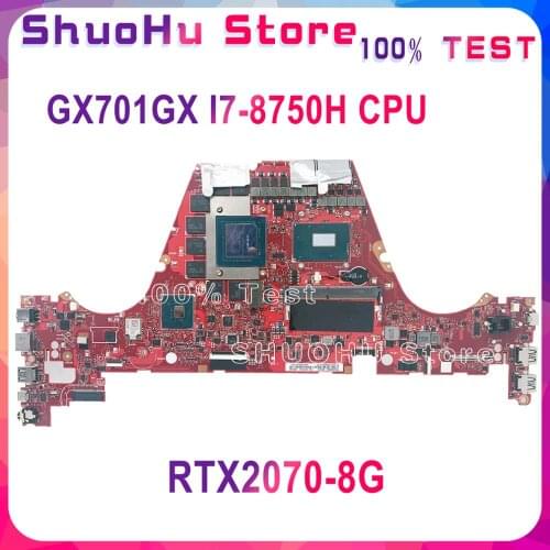 KEFU GX701GX Motherboard I7-7820HK CPU GTX1080 16GB video card For ASUS ROG GX701 GX701G GX701GX Laptop Mainboard Test 100