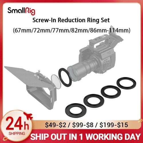 SmallRig Screw-In Reduction Ring Set with Filter Thread 67mm/72mm/77mm/82mm/86mm-114mm for Matte Box 2660 3410/3458