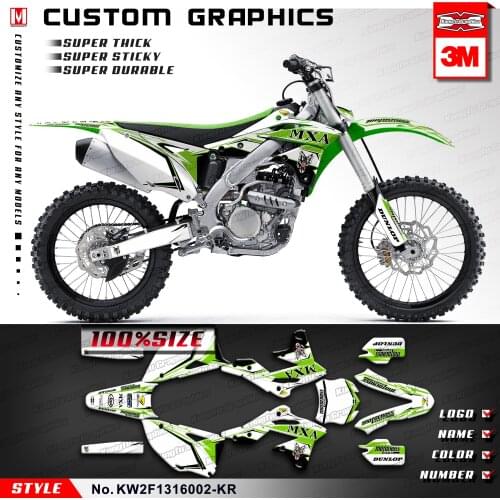 KUNGFU GRAPHICS Dirt Bike Stickers MX Decals for KX250F KX 250F 2013 2014 2015 2016, Customizable