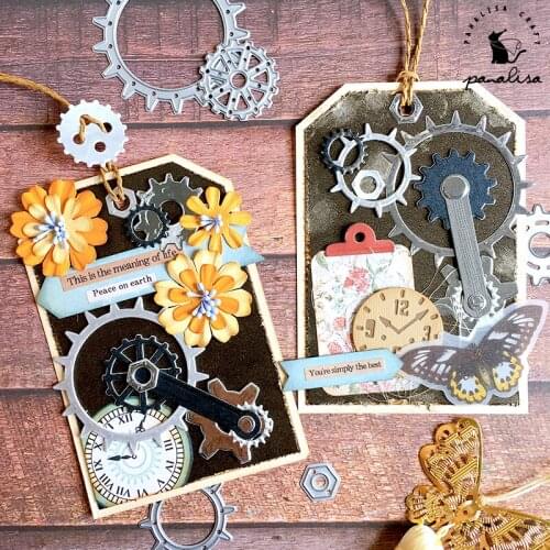 Panalisacraft vintage Gear Metal Cutting Dies set round gear cut die scrapbooking Album Paper Card Craft Embossing Decoration