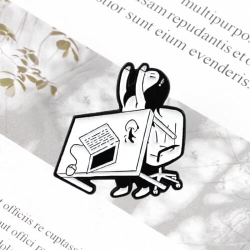 New fashion hot metal pin anger flip office computer table coffee cup badge pin ease work pressure jewelry brooch