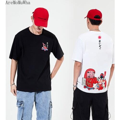 2021 Summer New Harajuku Style Cartoon Japanese Brand Printed Short-sleeved T-shirt Mens Cotton Half-sleeved Anime T Shirt 4XL