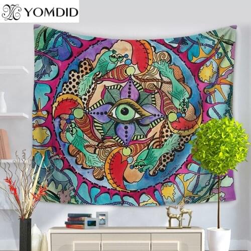 Psychedelic Tapestry Witchcraft Pattern Tapestry Abstract Painting Art Wall Hanging Tapestries Rectangle Table Cloth Home Decor