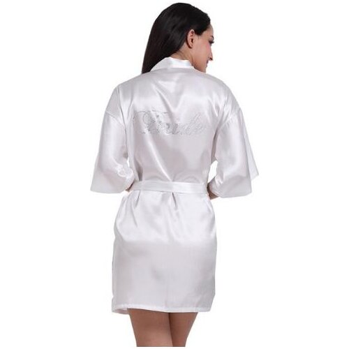 RB89 Rhinestone Letter Bride Robes Bridesmaids and Maid Of Honor Robes Sleepwear Nightwear Wedding Bathrobe Night dress Gown