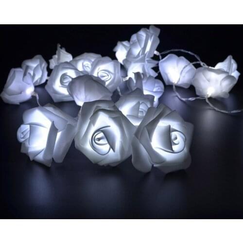 1.5m Rose Flower led Romantic Fairy String Lights Battery Powered Wedding Valentines Day Event Party For Indoor Outdoor Light