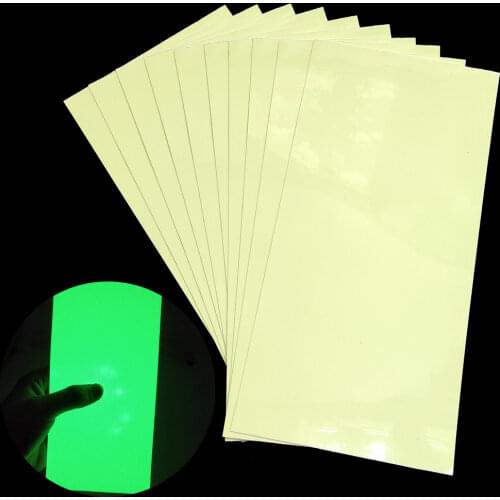 Fishing Lure Stickers 10pcs 20X10cm Luminous Waterproof Adhesive Sticker Luminous Fishing Lure DIY Material