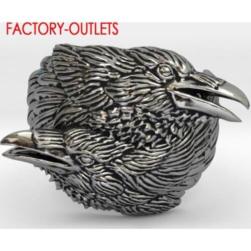 Sterling Silver Genuine 925 Eagle Shape Finger Rings For Women Men Nordic Viking Style Fine Jewelry Accessories Anillo