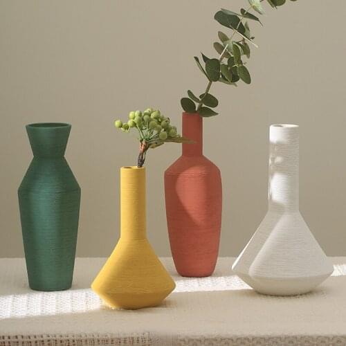 Nordic creative ceramic Morandi dry vase vase decoration living room bedroom TV cabinet desktop home decorat Ornaments