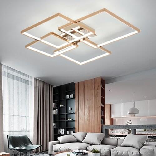 NEO Gleam Square Modern led ceiling lights for living room bedroom study room Gold/Chrome Plated 90-260V Ceiling Lamp Fixtures