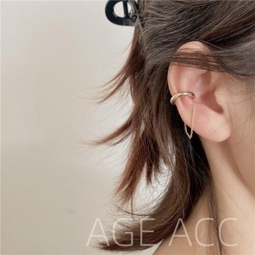 TARCLIY Metal Chain Tassel Ear Cuff Clip On Earrings Earcuffs Cartilage Earring No Pierced Fake Gold Silver Color Women Jewelry