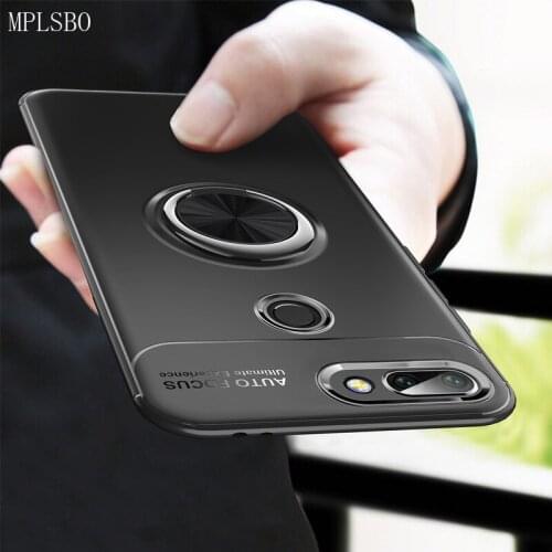 MPLSBO Shockproof Adsorption Kickstand Case on for Huawei Honor 9 Lite Phone Case for Huawei P9 P10 P20 Lite With Finger Ring