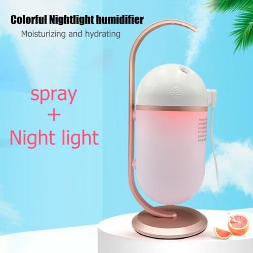 Ultrasonic Air Humidifier USB Charging Mini Essential Oil Diffuser Colorful Night Light Aromatherapy for Bedroom Car Office