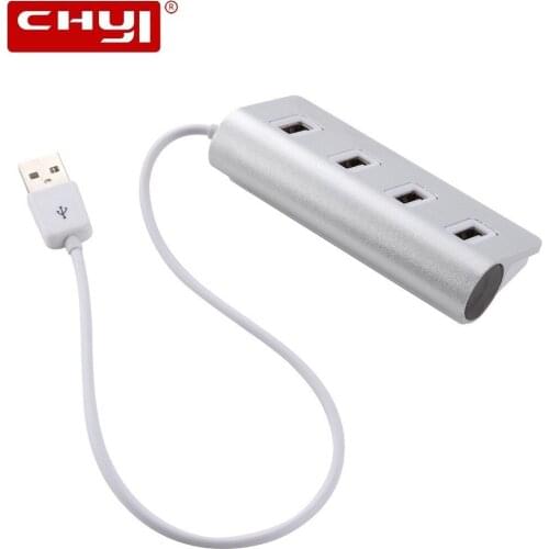 CHYI 4 in 1 HUB USB Adapter 4 Ports OTG USB 2.0 Hub Splitter Aluminum Shell LED Indicator USB Adopter for PC Laptop