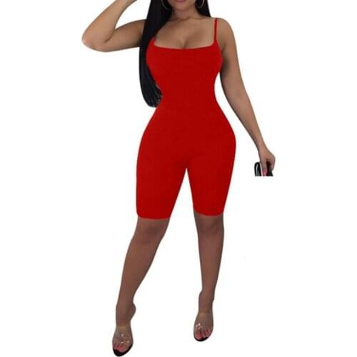 Women Jumpsuit Solid Color Sexy Women Sleeveless Skinny Elastic Nightclub Sport Stylish and sexy Jumpsuit Romper Summer 2021