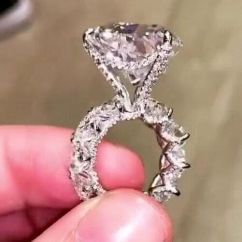 Luxury Heart cut 8ct Diamond Ring 925 Sterling Silver Engagement Wedding Band Rings for women Bridal Statement Party Jewelry