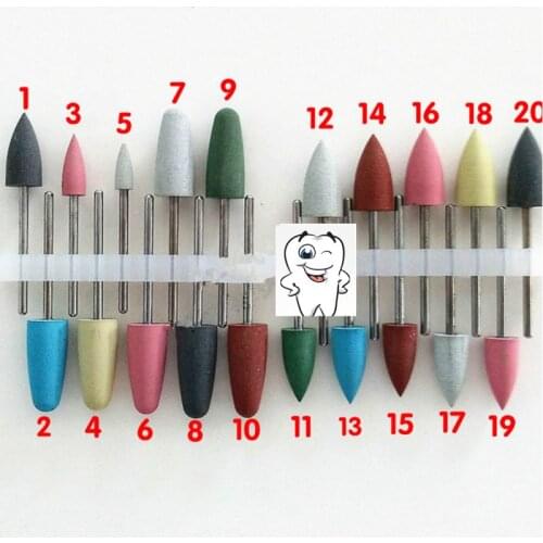 20PCS Dental materials silicon rubber polishing grinding
