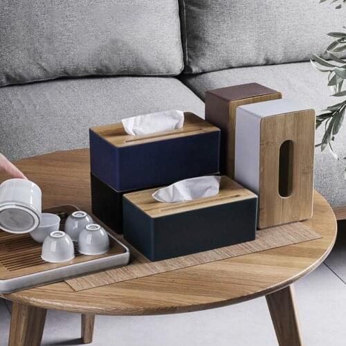 2021 Tissue Holder Wooden Tissue Box Household Tissue Box Car Tissue Box Furniture Storage Box Stylish Wood Napkin Holder