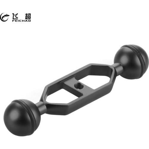 5 inch Double Ball Head 1" Joint Adapter Bracket Extension Arm 13cm for GoPro 8 7 Camera SLR Underwater Torch Diving Fill Lights