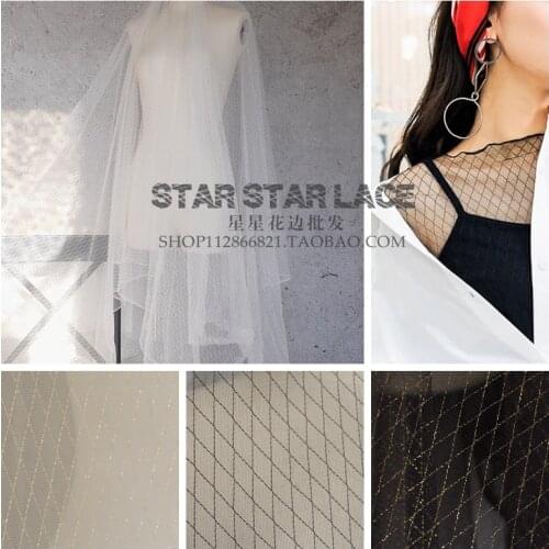 5Meters 150CM Soft Stretch Diamond Mesh Net Lace Fabric DIY Clothing Base Shirt Bed Curtain Home Textile Decoration Tulle Fabric