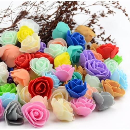500PCS/Bag Mini PE Foam Rose Flower Head Artificial Rose Flowers Handmade DIY Wedding Home Decoration Festive & Party Supplies