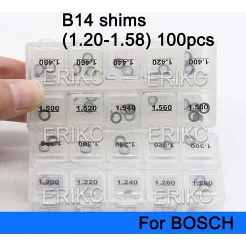 B14 Size 1.20mm-1.38mm Diesel Injector Adjusting Shims B14(1.40-1.58) Common Rail Gasket Repair Washer for 0445110 120 Injectors