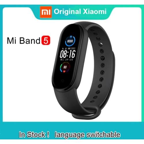 Xiaomi Mi Band 5 Wristband Stress Female Health Smart Blacelet Heart Rate Sleep Step Swim Sport Monitor APP Push Alarm