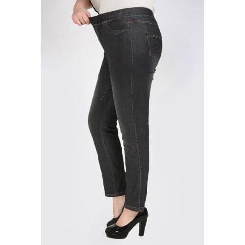 Plus Size 9XL 8XL 7XL Women Spring Autumn Super Stretch Jeans Fashion Women High Wasited Jeans Pencil Trouser Jeans For Mujer
