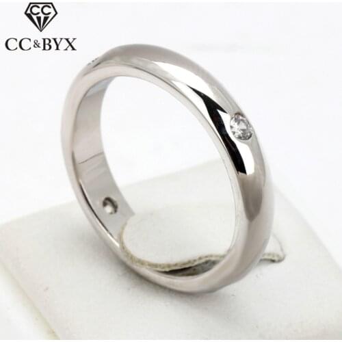 CC Jewelry Rings For Women Fashion Jewelry Bridal Wedding Ring Classic Bijoux White Gold Color Simple Engagement Anillo CC1065