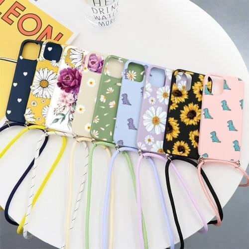 Necklace Lanyard Rope Case For iPhone 12 Pro Mini XR XS Max X 7 8 6 6S Plus SE 2020 5 Cover For iPhone 11 Pro Max Soft TPU Back