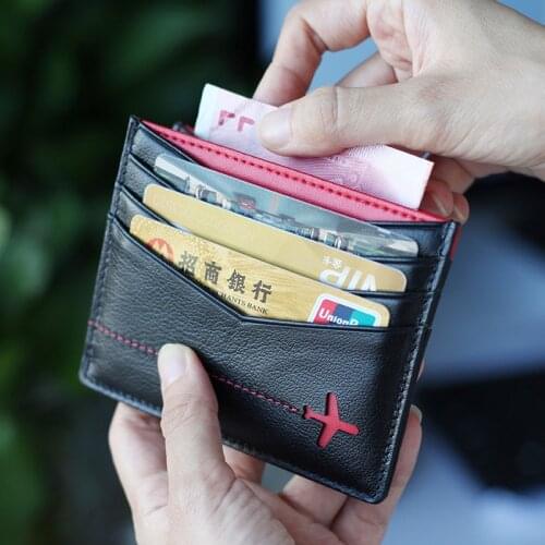 Leather Credit Card Holder Men Thin ID Business Card Holder RFID Women CardHolder V Cards Covers Case Unisex V Shape Luxuy Brand
