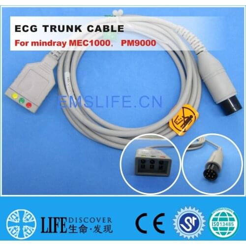 ECG 3-leads trunk cable For mindray MEC1000 PM9000 patient monitor
