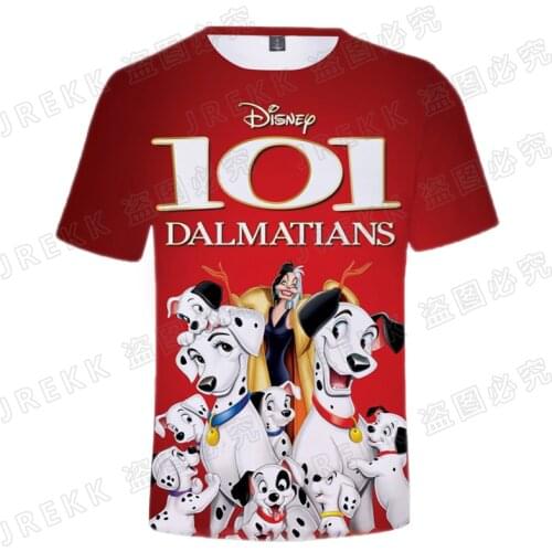 Dog 101 Dalmatians Disney Movie Man T Shirt Summer Fashion Cartoon Anime Children Clothes Short Sleeve Women Tee Tops