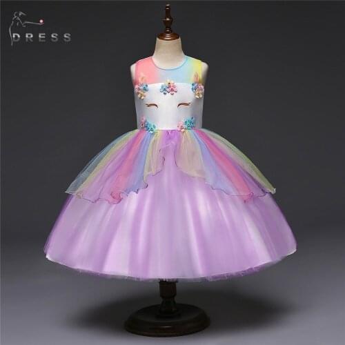 Hot Sale New Pink Purple Bow Flower Girl Dresses Rainbow Color Celebrity Dresses Girl жемчуг бантики для девочек