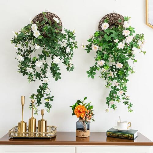 Artificial Flower Rose Vine Wall Flower Artificial Leaf Wreath Vine False Leaf Valentines Day Wedding Home Decoration Flower