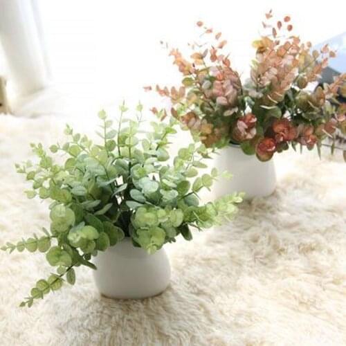 New Simulation Small Eucalyptus Leaves Grass Bouquet Home Garden Party Decoration Fake Plants Holiday Gift Room Decor Dropship