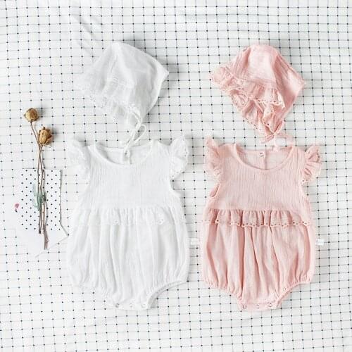 Baby Infant Girls Summer 2020 Clothes Set Cap+Bodysuit Princess Girls 100% Cotton Kids Girls Outfits Newborn Birthday Costume