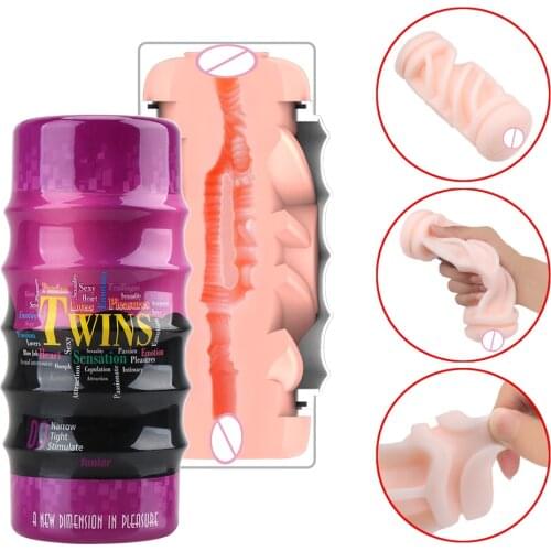 Masturbator for Man Gay Pussy Dual Channel Male Masturbator Vagina Penis Masturbator Real Vagina and Anal