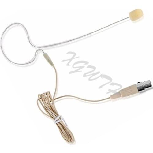 Mic Omnidirectional Wired Headset Audio Condenser Mic with 4 Pin Mini Cable Wire and Windscreen Shure System (Skin Tone)