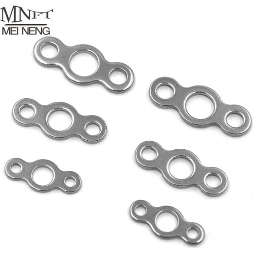 MNFT 12Pcs Three Holes Jigging Rings Sea Fishing Lure Bait Fishing Tackle Stainless Steel Seamless Connector Fishing Rings