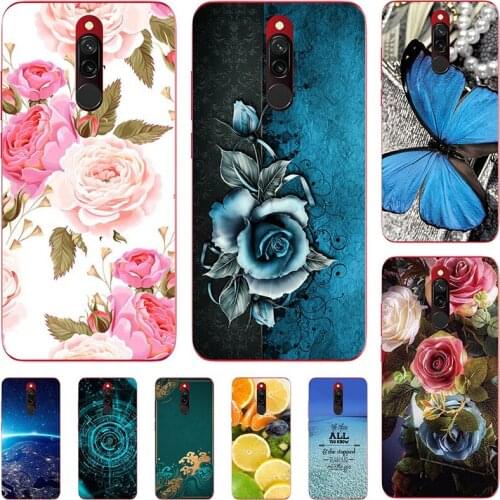 Fashion Flower Case For Xiaomi Redmi 8 Redmi 8A 8 A Cover Soft Silicone Cat Printing Capa Back Coque