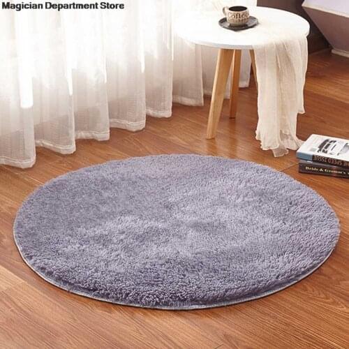 Soft Fleece Blanket Living Room Floor Carpet Spring Warm Baby Play Mats Rugs Bedroom Washable Table Blanket Pads 60cm Round