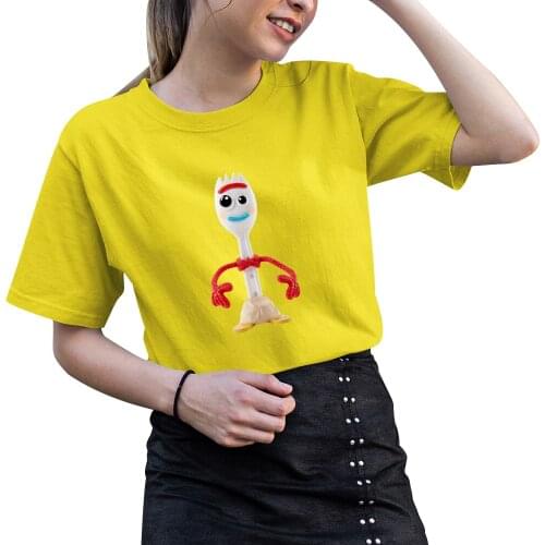 Summer New Products Fashion Women T-Shirt Short Sleeve Outdoor Disney Series Toy Story Forky Printing T Shirt Female Comfortable