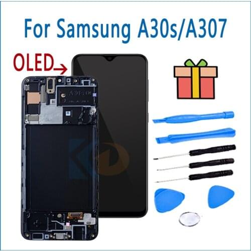 OLED LCD Display For Samsung Galaxy A30s with frame LCD Touch Screen For Samsung A30s with frame Mobile Phone LCDs